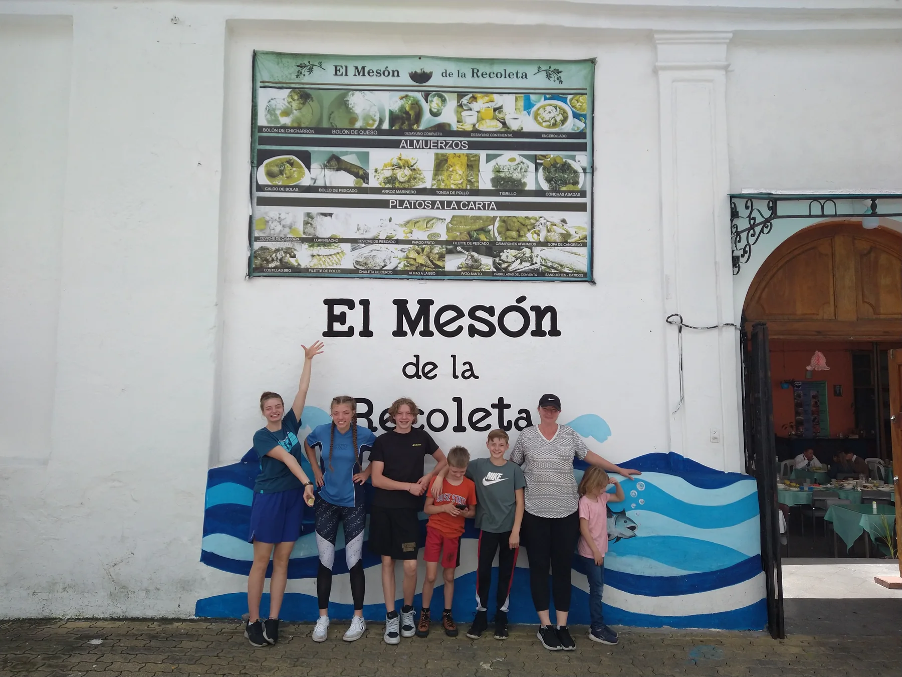 Family volunteers outside the orphanage in Quito, Ecuador